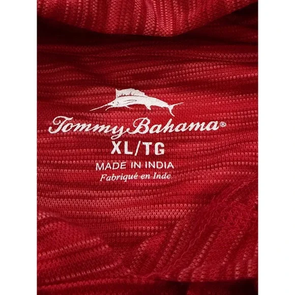 Tommy Bahama Men's XL Red Heathered Pullover Hoodie Long Sleeve Shirt - Picture 2 of 10